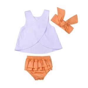 Sleeveless Cotton Romper Tutu Skirt with Headband
